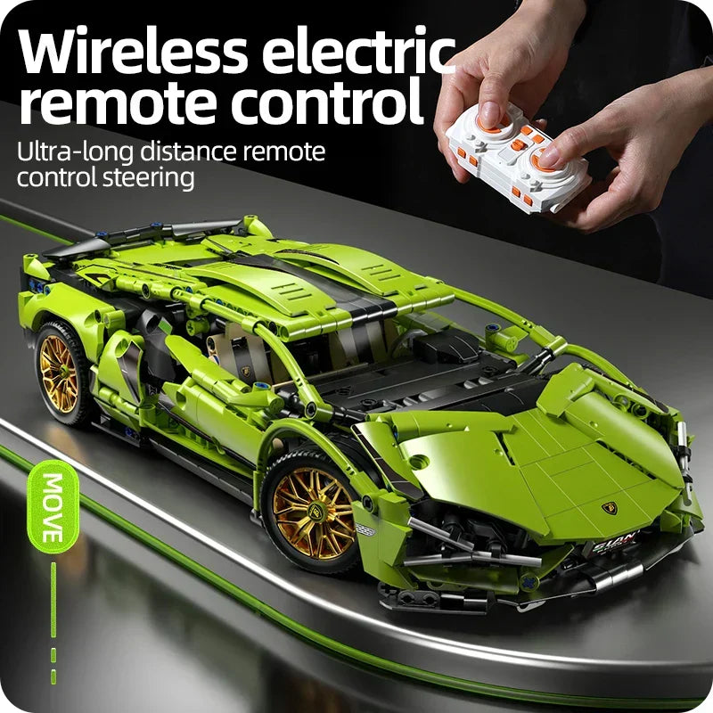 Kit da 1280 pezzi per costruire e gareggiare con una supercar wireless in scala 1:14 - Desfino