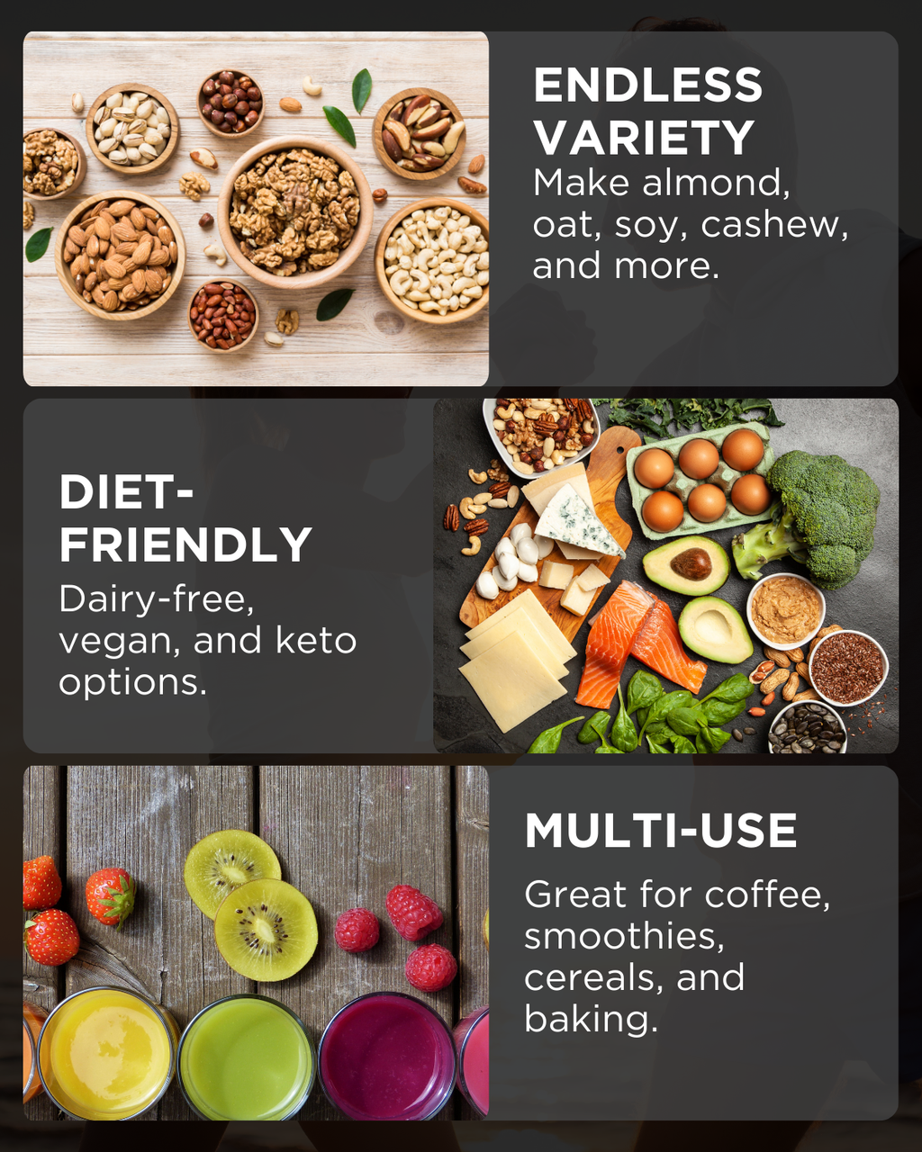 Nutriva 植物奶制作机 — 杏仁、腰果、燕麦和大豆程序 - Desfino