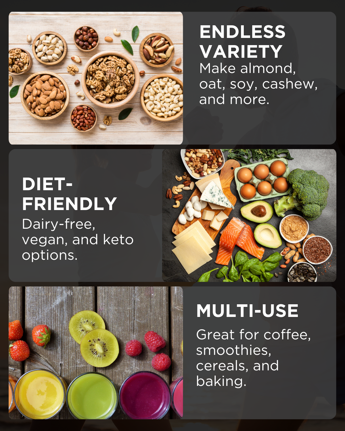Nutriva 植物奶制作机 — 杏仁、腰果、燕麦和大豆程序 - Desfino