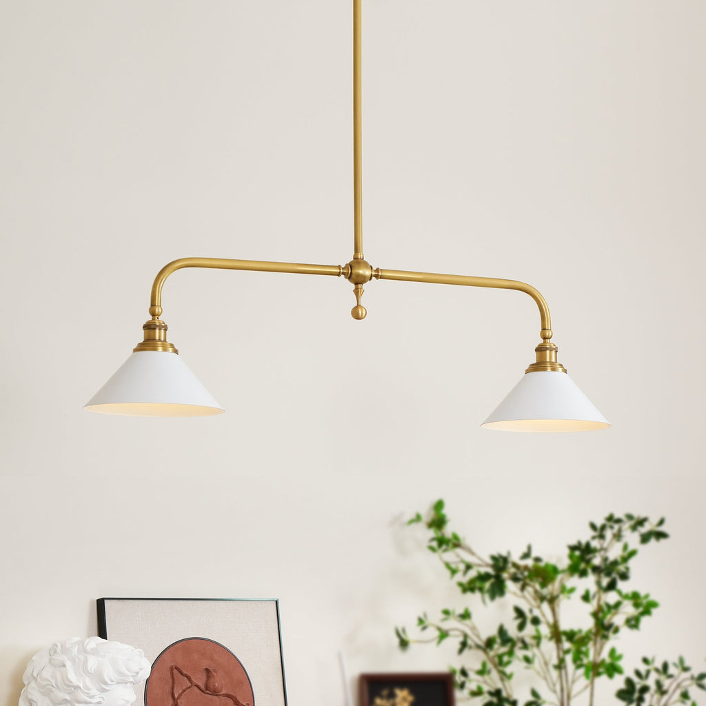 Candeeiro suspenso de vidro vintage AstraVex — Abat-jour branco, design de duas lâmpadas - Desfino
