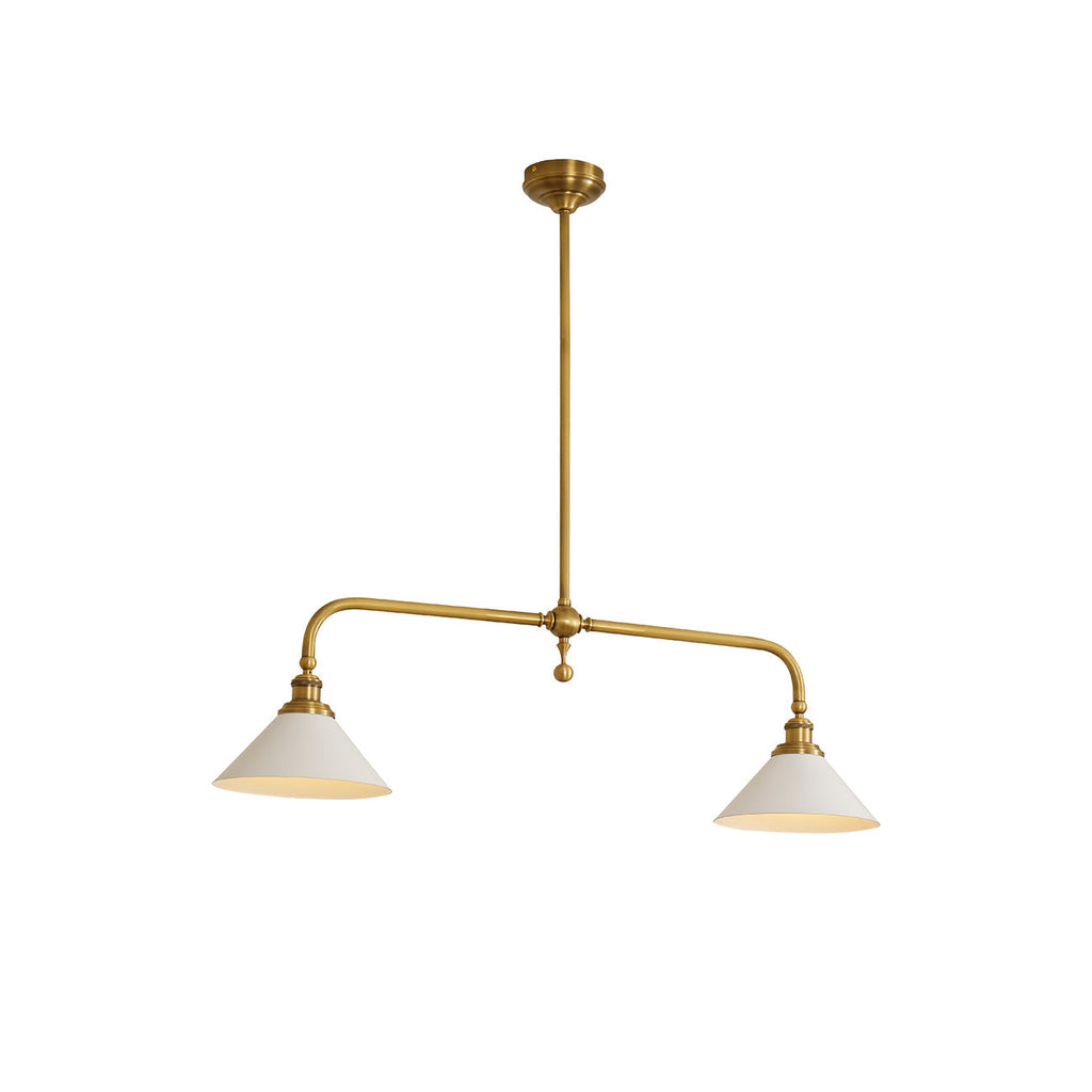 Candeeiro suspenso de vidro vintage AstraVex — Abat-jour branco, design de duas lâmpadas - Desfino