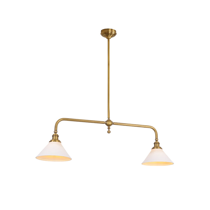 Candeeiro suspenso de vidro vintage AstraVex — Abat-jour branco, design de duas lâmpadas - Desfino