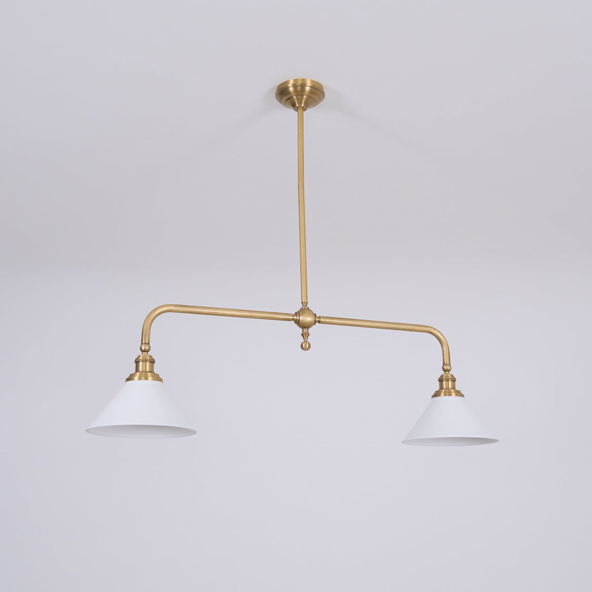 Candeeiro suspenso de vidro vintage AstraVex — Abat-jour branco, design de duas lâmpadas - Desfino