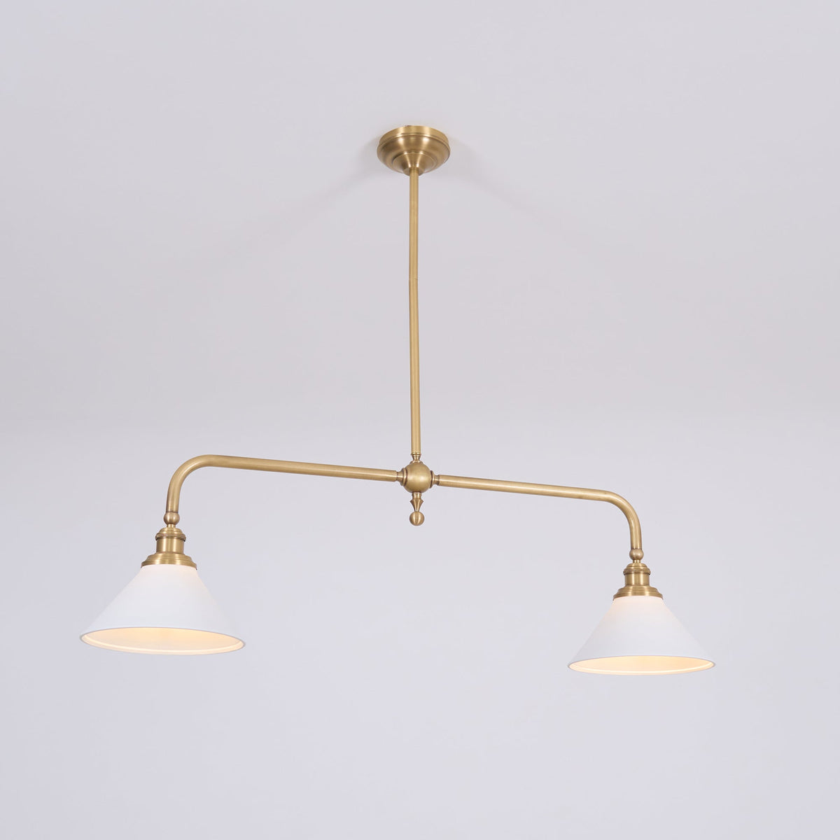 Candeeiro suspenso de vidro vintage AstraVex — Abat-jour branco, design de duas lâmpadas - Desfino