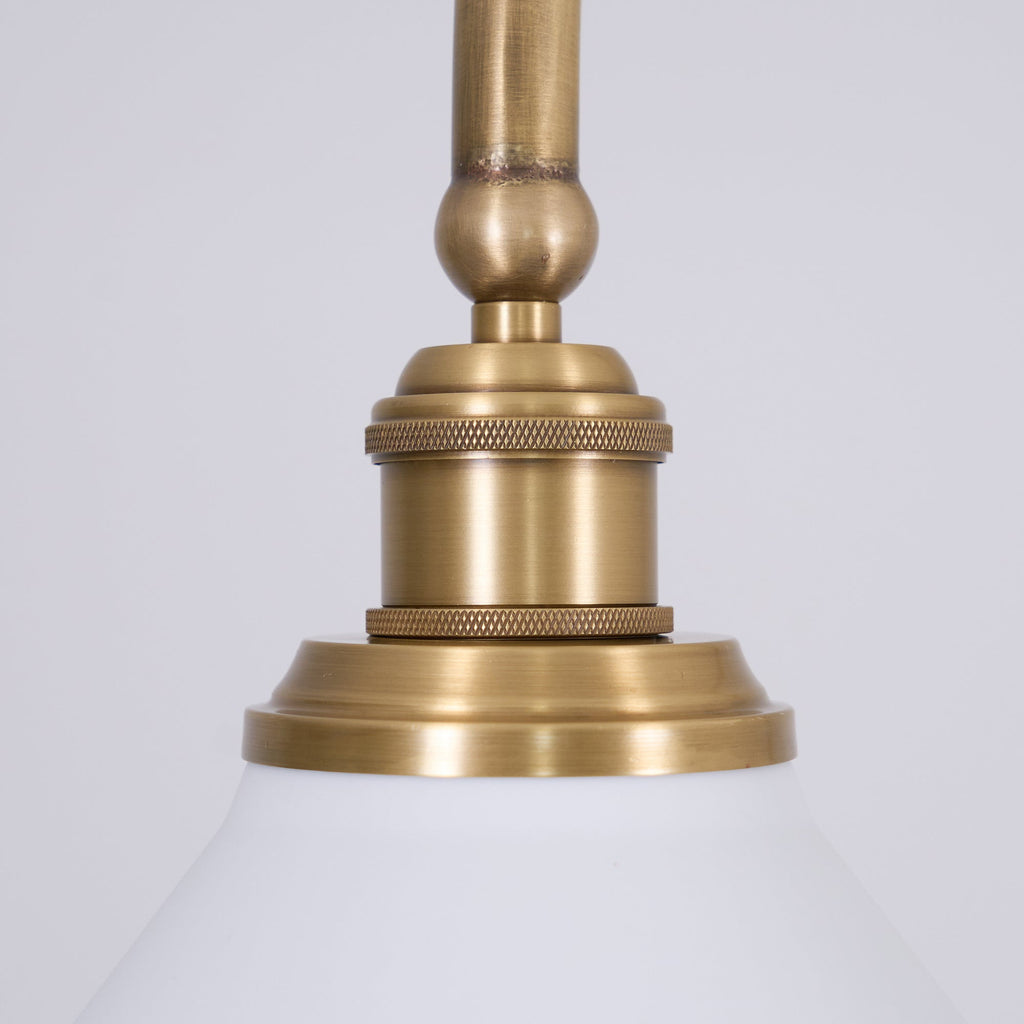 Candeeiro suspenso de vidro vintage AstraVex — Abat-jour branco, design de duas lâmpadas - Desfino
