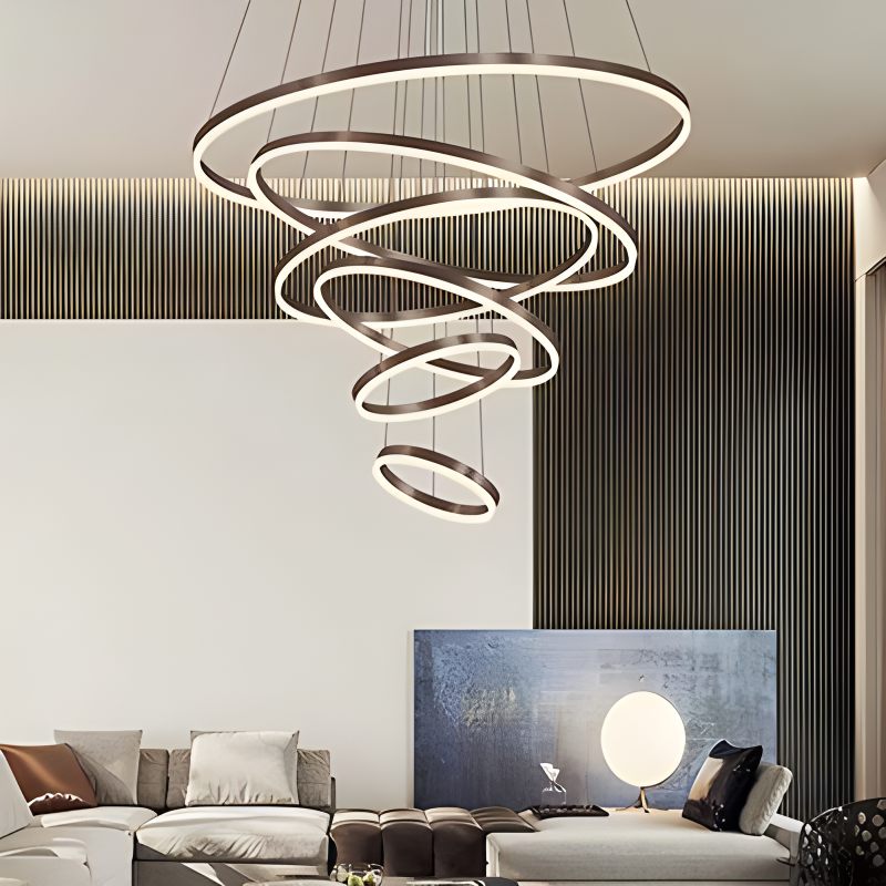 Mehrstufiger Ringkronleuchter mit mehreren Ringen | Desfino