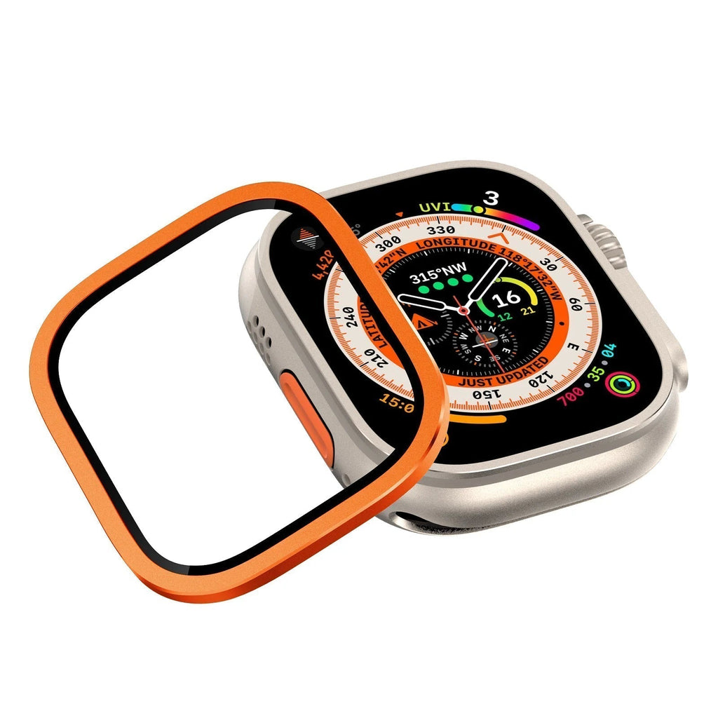 Titaaninen karkaistusta lasista valmistettu suojakotelo Apple Watch Ultra- ja Ultra 2 -malleille, 49 mm - Desfino