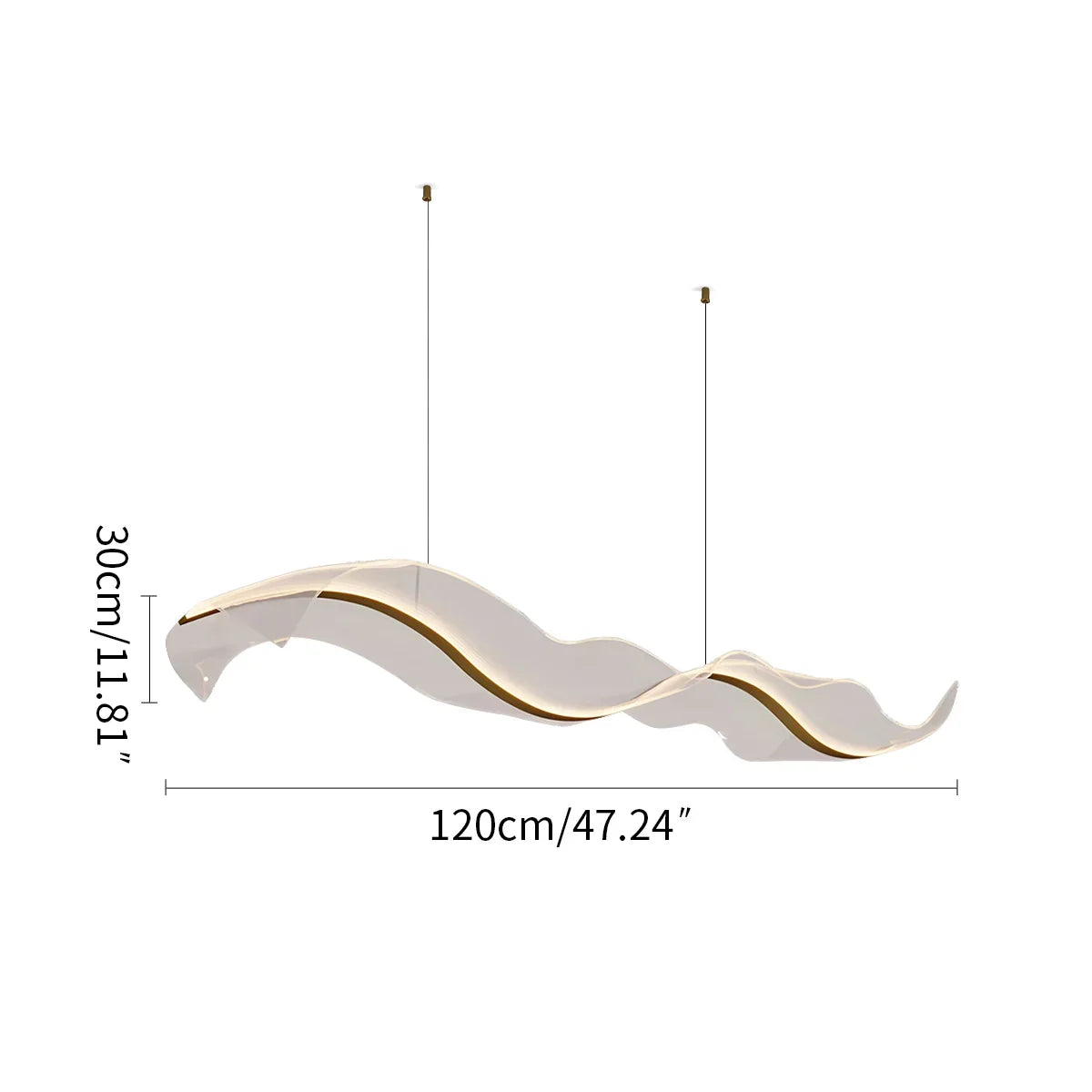 Modern LED Wave Acrylic Chandelier | Desfino