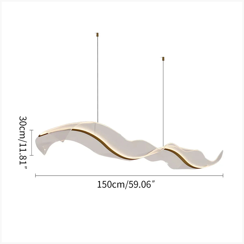 Modern LED Wave Acrylic Chandelier | Desfino