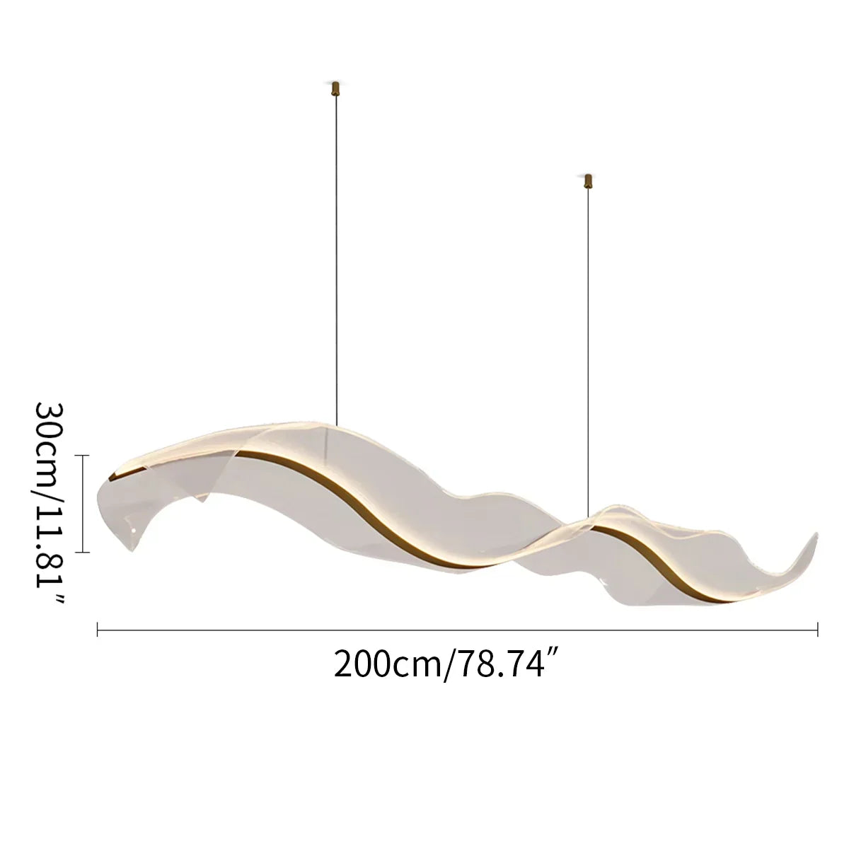 Modern LED Wave Acrylic Chandelier | Desfino