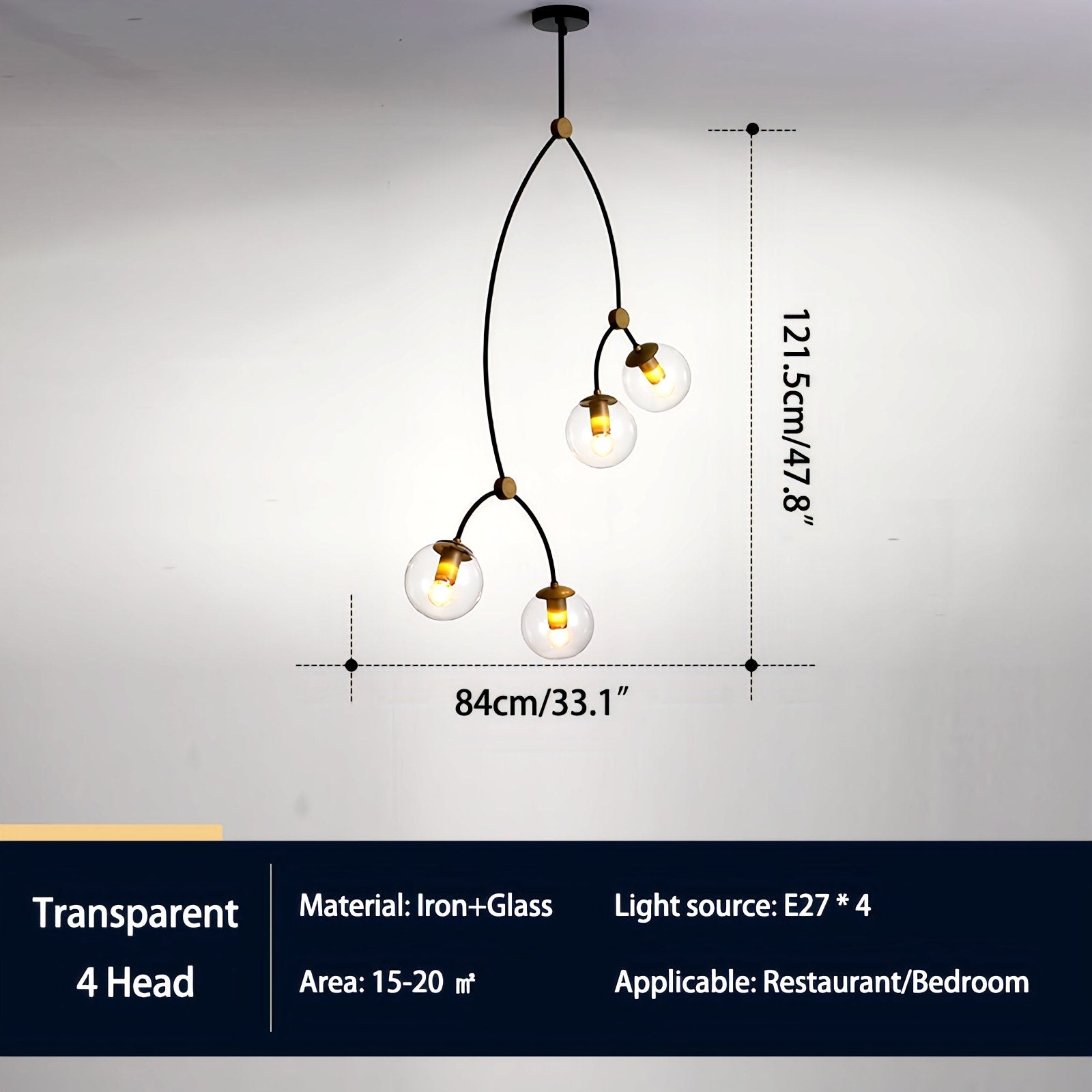 Minimalist Sputnik Globe Glass Chandelier | Desfino