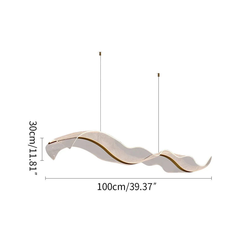 Modern LED Wave Acrylic Chandelier | Desfino