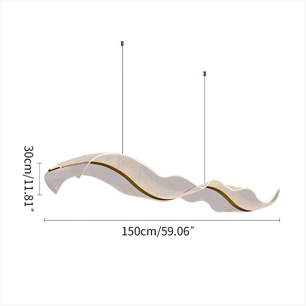 Modern LED Wave Acrylic Chandelier | Desfino
