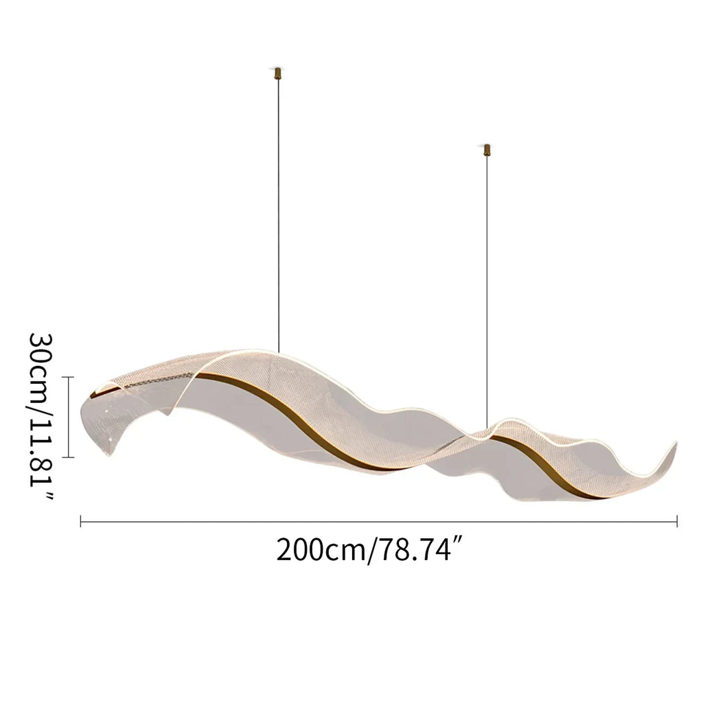 Modern LED Wave Acrylic Chandelier | Desfino