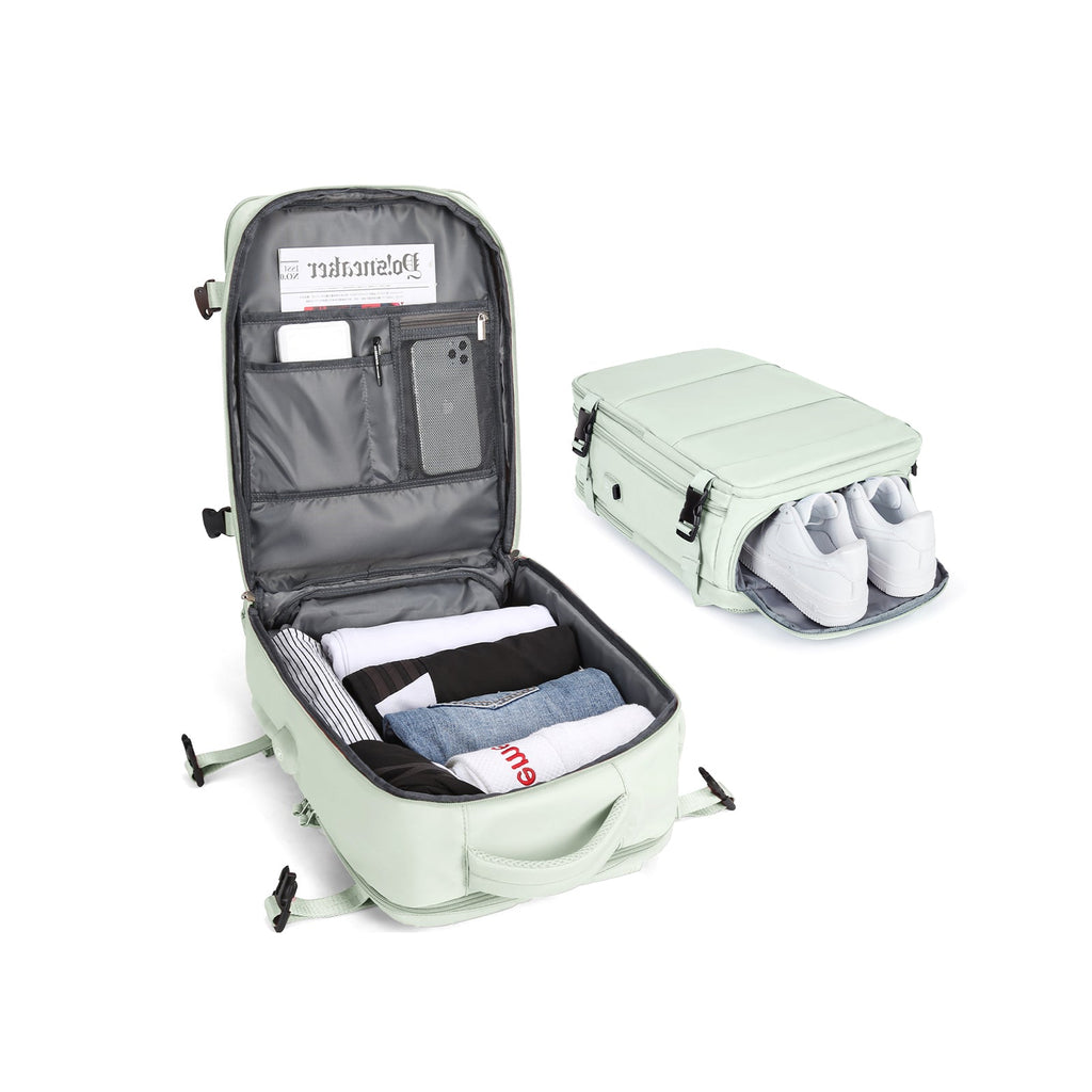 Solara Glide 45 L udvidelig smart rejserygsæk — Unisex-håndbagage - Desfino
