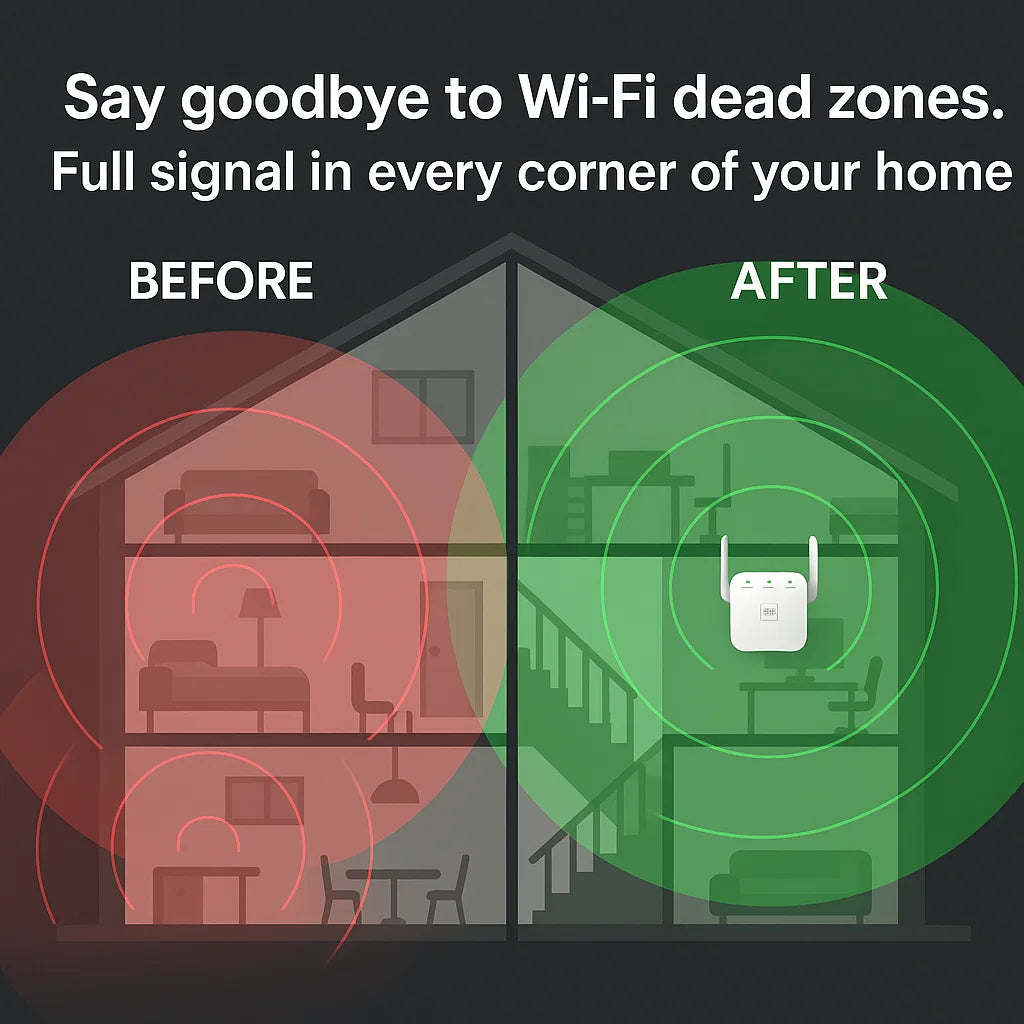 Répéteur de signal WiFi 5G FluxWave X5 — couverture étendue du domicile - Desfino