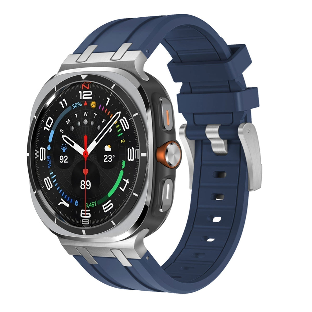 Bracelete de substituição em silicone Vellaro para Samsung Watch Ultra — Fivela de pino - Desfino