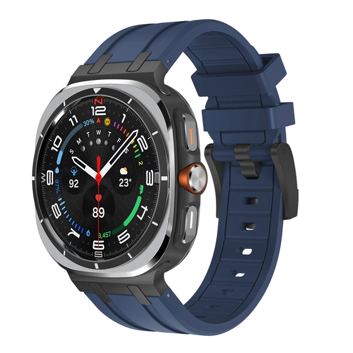 Bracelete de substituição em silicone Vellaro para Samsung Watch Ultra — Fivela de pino - Desfino