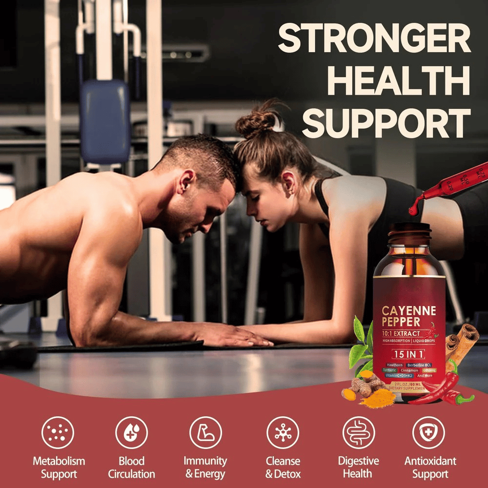 Cayenne Pepper Liquid Drops — Standard Dropper Bottle