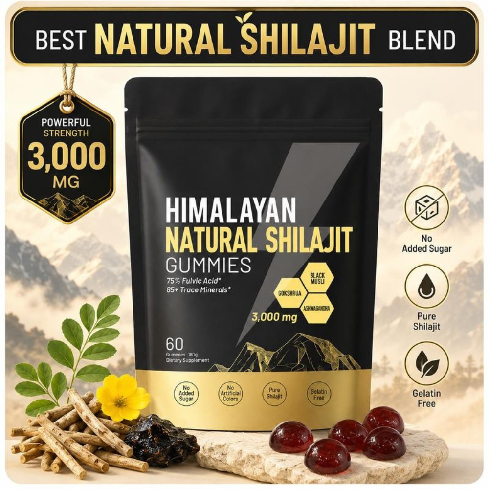 Gumové bonbony Shilajit z Himálaje — podpora energie, vytrvalosti a vitality - Desfino