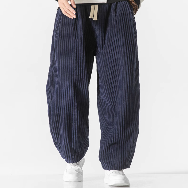 Pantalon large en velours côtelé Marlow — Pantalon jogger à cordon de serrage - Desfino