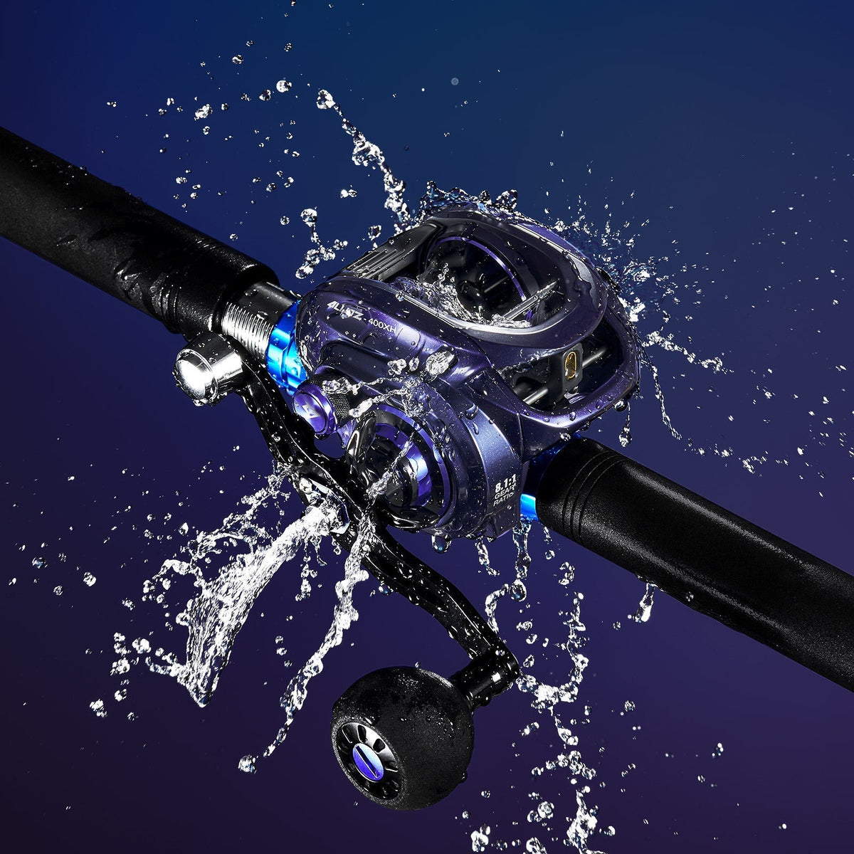 Carrete de baitcasting modelo 400 de Piscifun—Carrete con clic para cebo de agua salada/dulce | Desfino