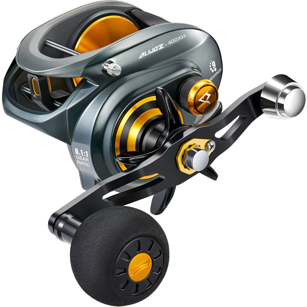 Carrete de baitcasting modelo 400 de Piscifun—Carrete con clic para cebo de agua salada/dulce | Desfino