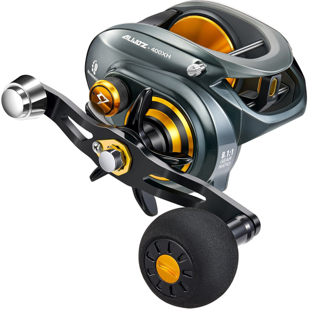 Carrete de baitcasting modelo 400 de Piscifun—Carrete con clic para cebo de agua salada/dulce | Desfino