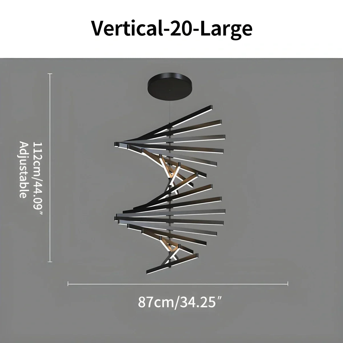 Linearer Kronleuchter in Fischgrätenoptik | Desfino