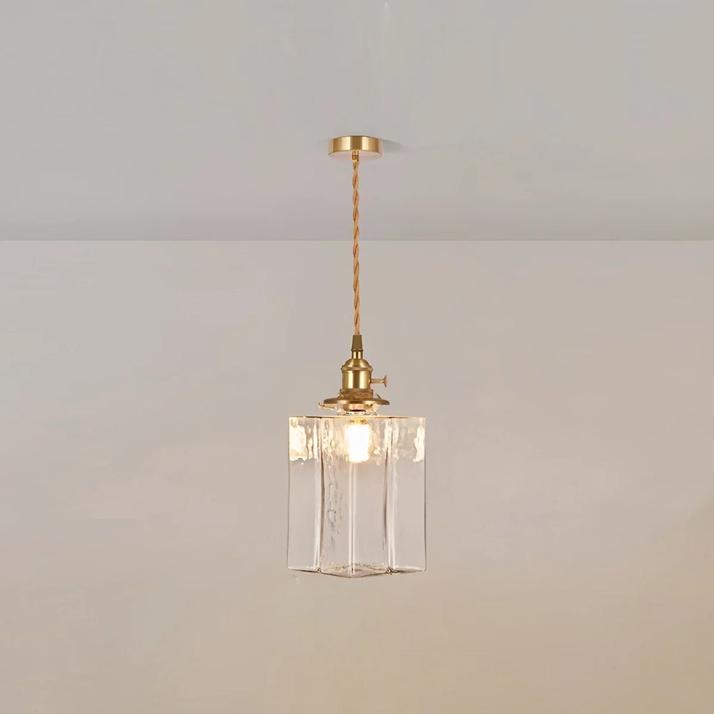 Verglas Clear Glass Pendant Light for Bedroom | Desfino