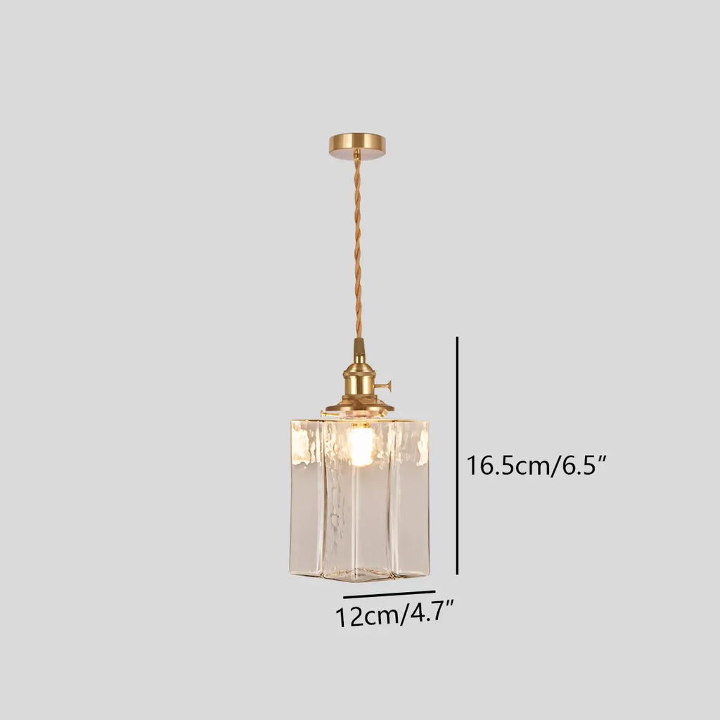 Verglas Clear Glass Pendant Light for Bedroom | Desfino