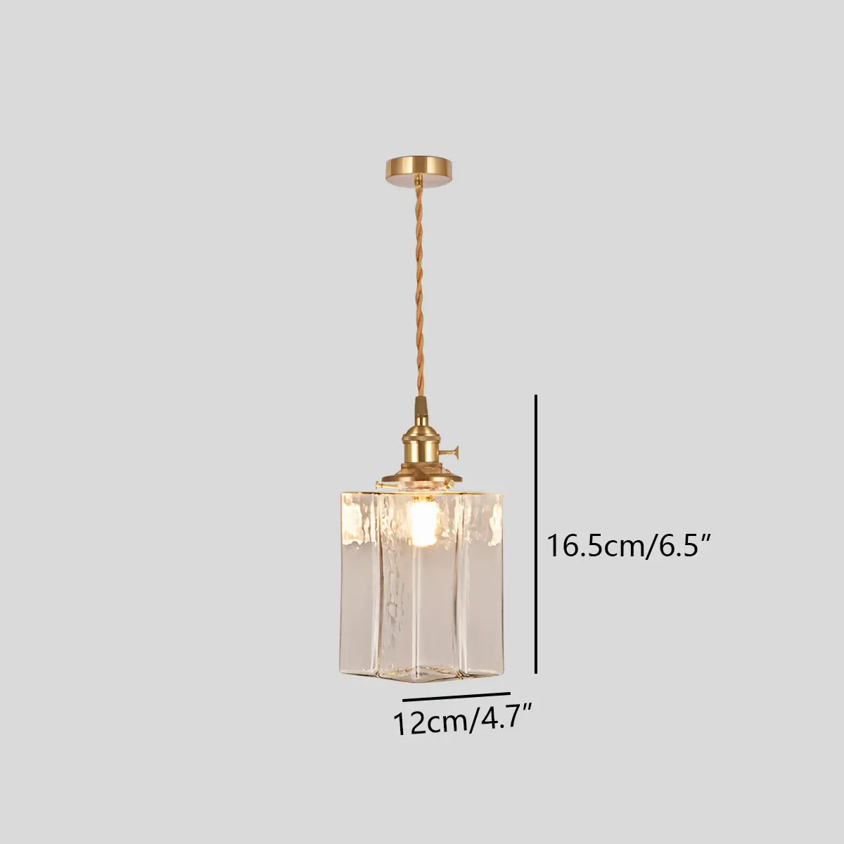 Verglas Clear Glass Pendant Light for Bedroom | Desfino