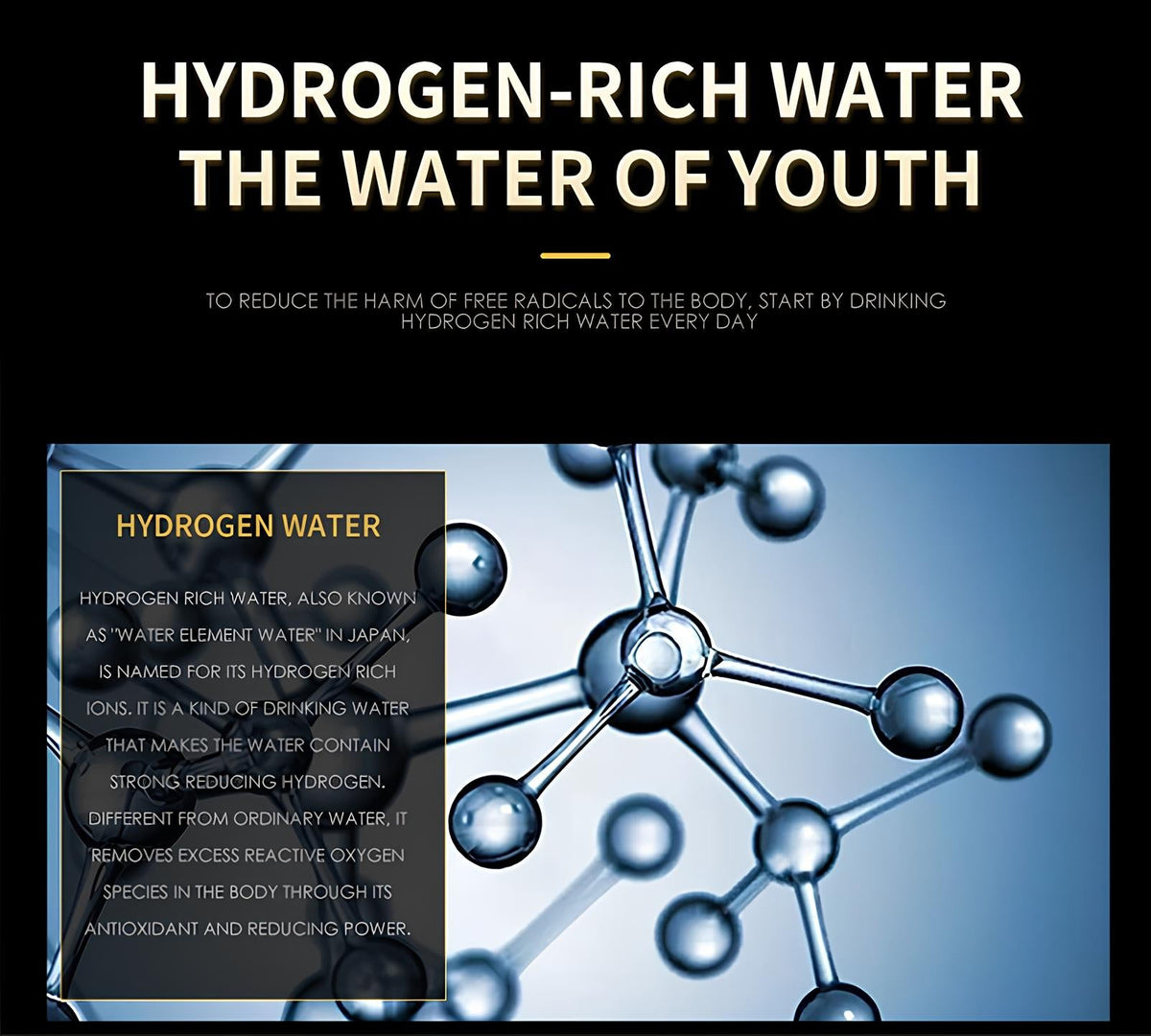 Borraccia ionizzatrice d’acqua all’idrogeno NovaHydro Elite 5000ppb — SPE PEM - Desfino