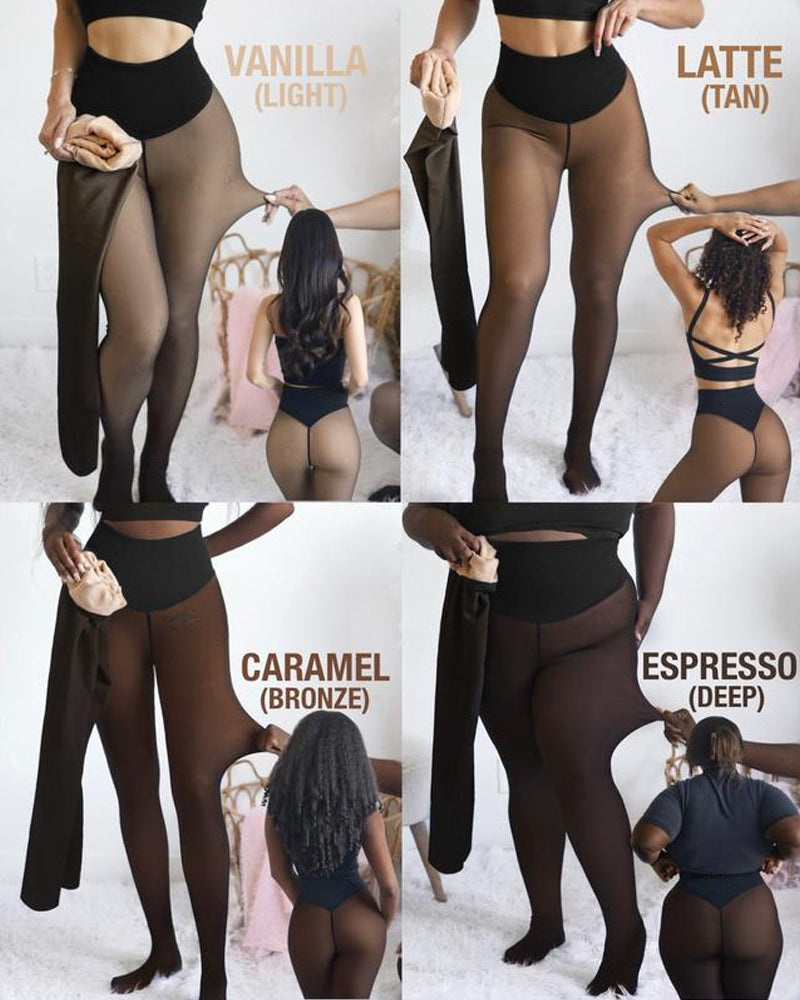Single-Seam Fleece Shaping Leggings Snatched Compression Waistband