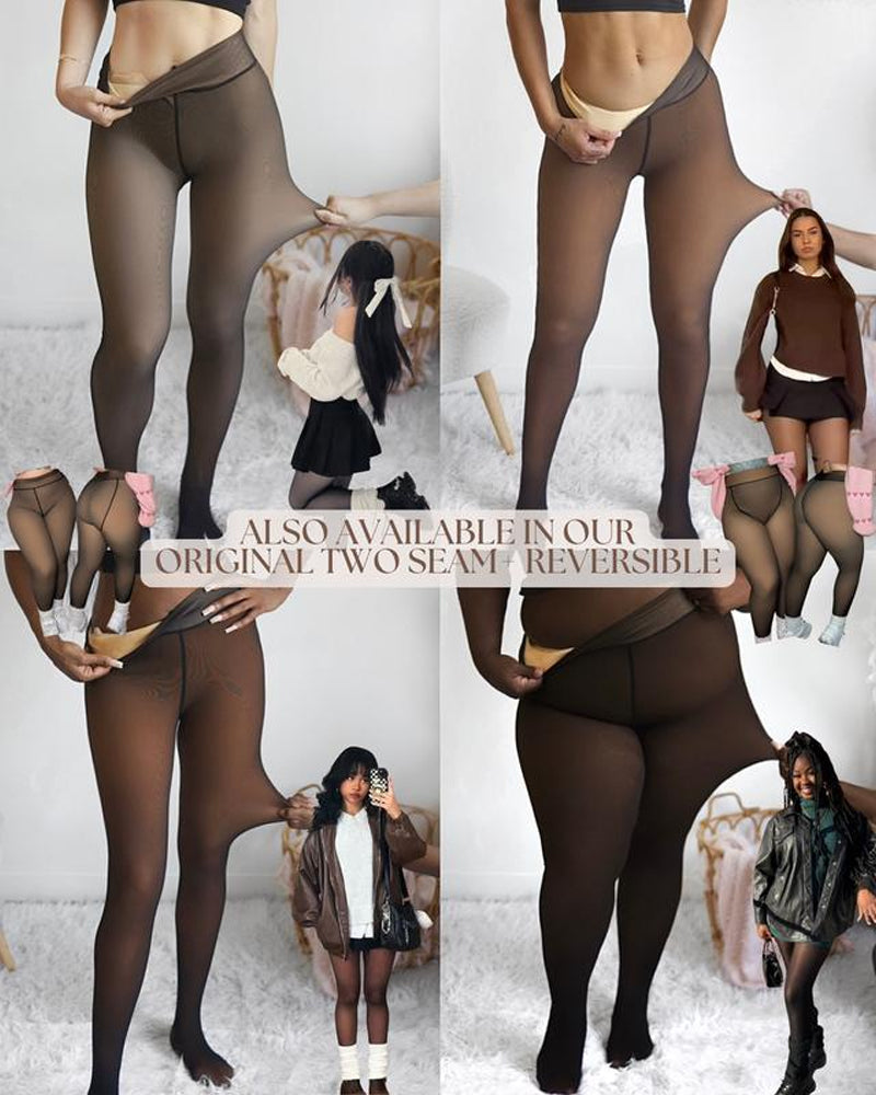 Single-Seam Fleece Shaping Leggings Snatched Compression Waistband