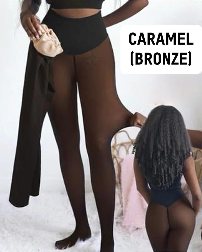 Single-Seam Fleece Shaping Leggings Snatched Compression Waistband