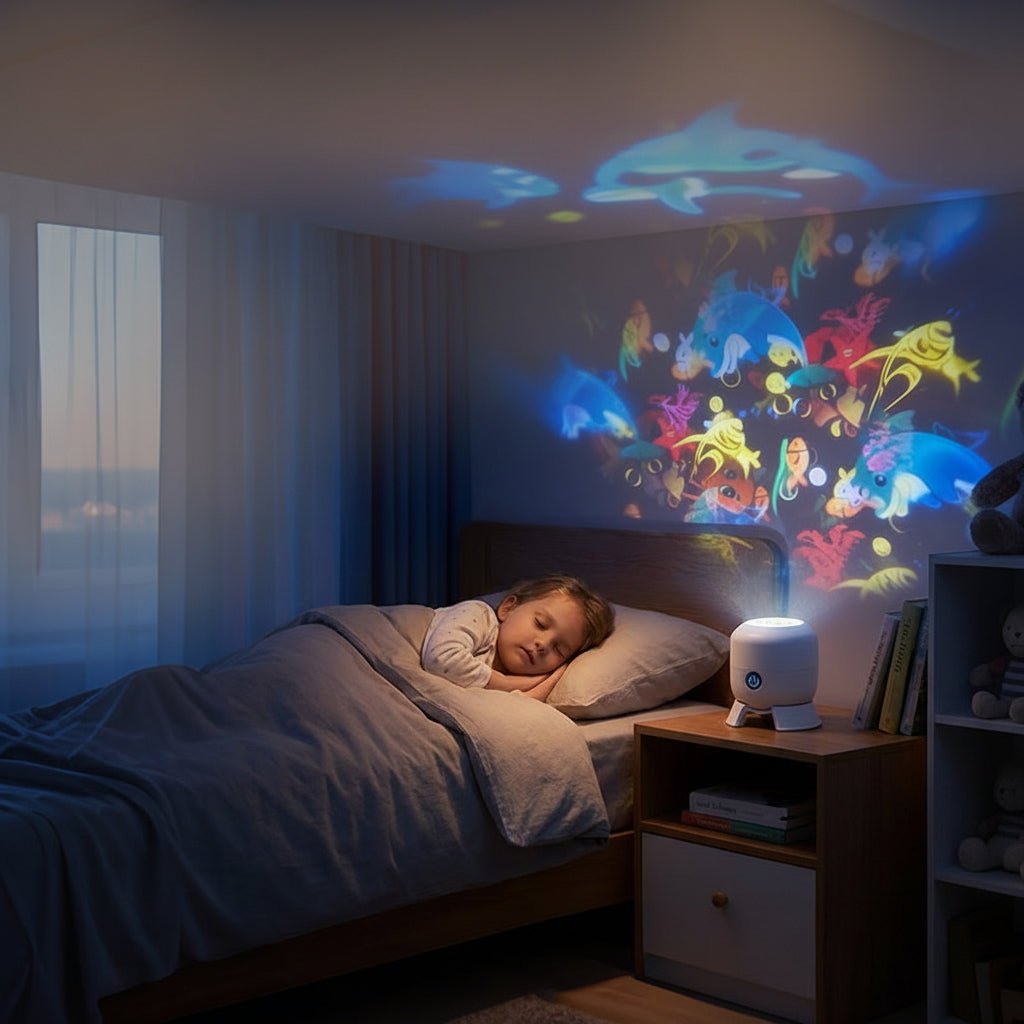 LED-projektorlampe med havbølger — dynamiske bølger, justerbar lysstyrke - Desfino