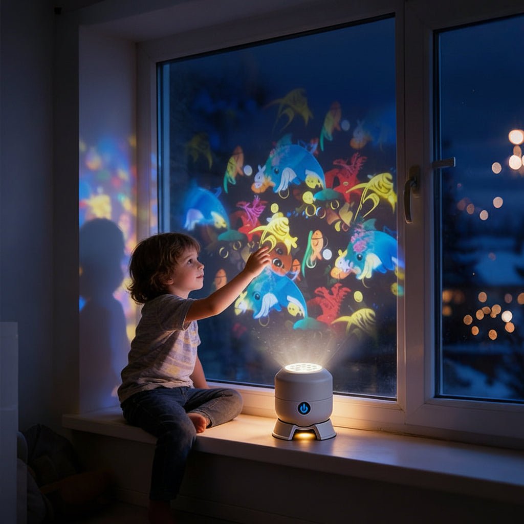 LED-projektorlampe med havbølger — dynamiske bølger, justerbar lysstyrke - Desfino