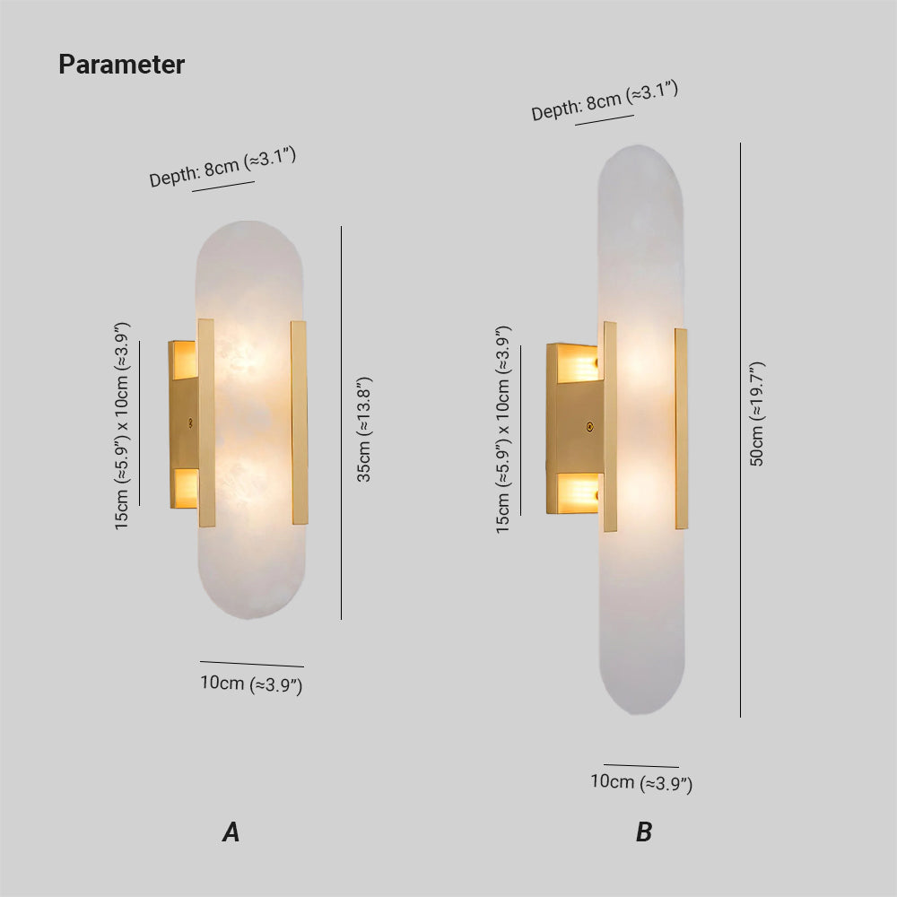 Lunara Elongated Alabaster Wall Lamp — Warm Modern Glow - Desfino