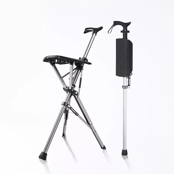 Portable Folding Walking Stick with Seat — Cane Chair - Desfino