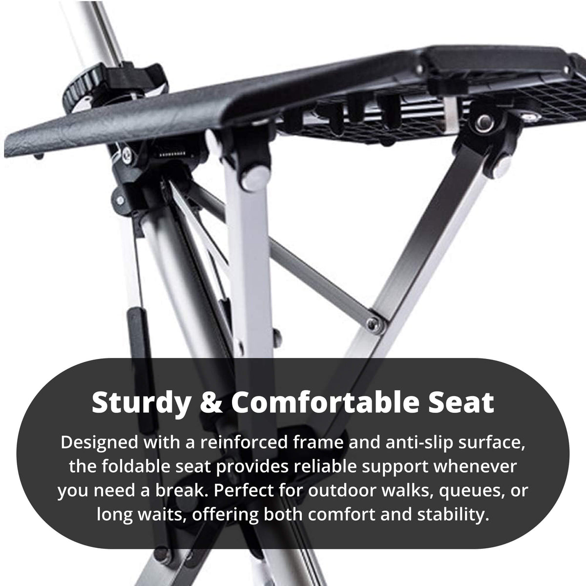 Portable Folding Walking Stick with Seat — Cane Chair - Desfino