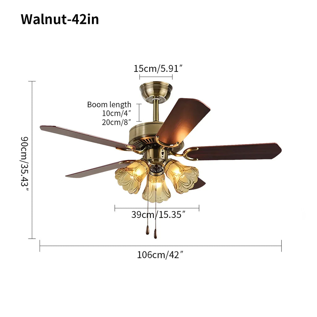 Vintage-Deckenventilator mit Licht für das Esszimmer | Desfino