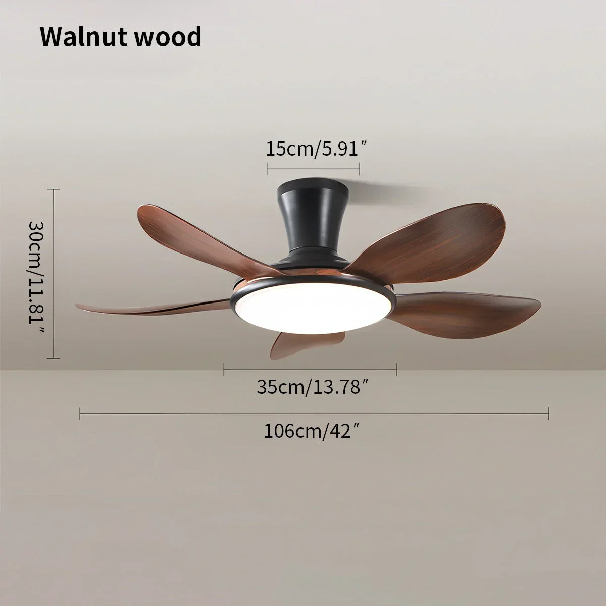 Leiser LED-Deckenventilator mit Fernbedienung und Licht | Desfino
