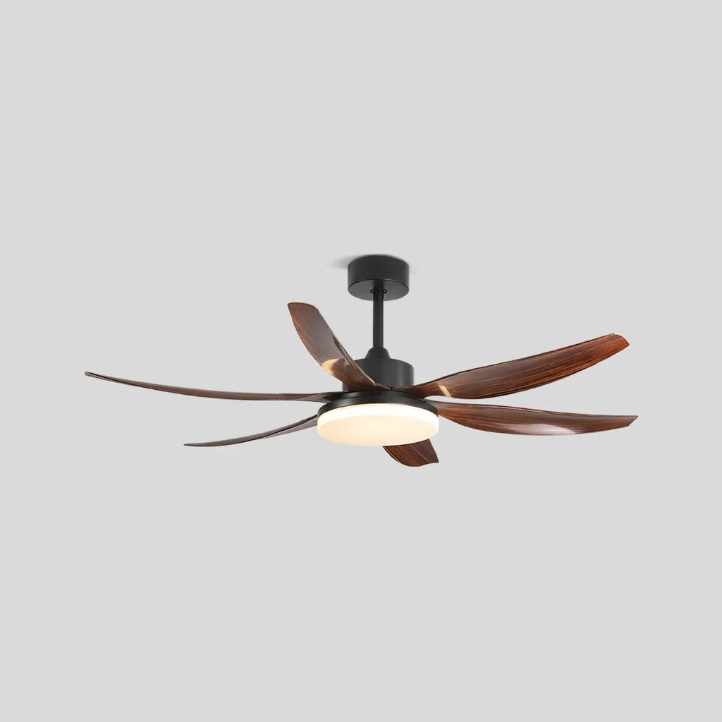 Nordischer LED-Deckenventilator mit 6 Flügeln und Licht | Desfino