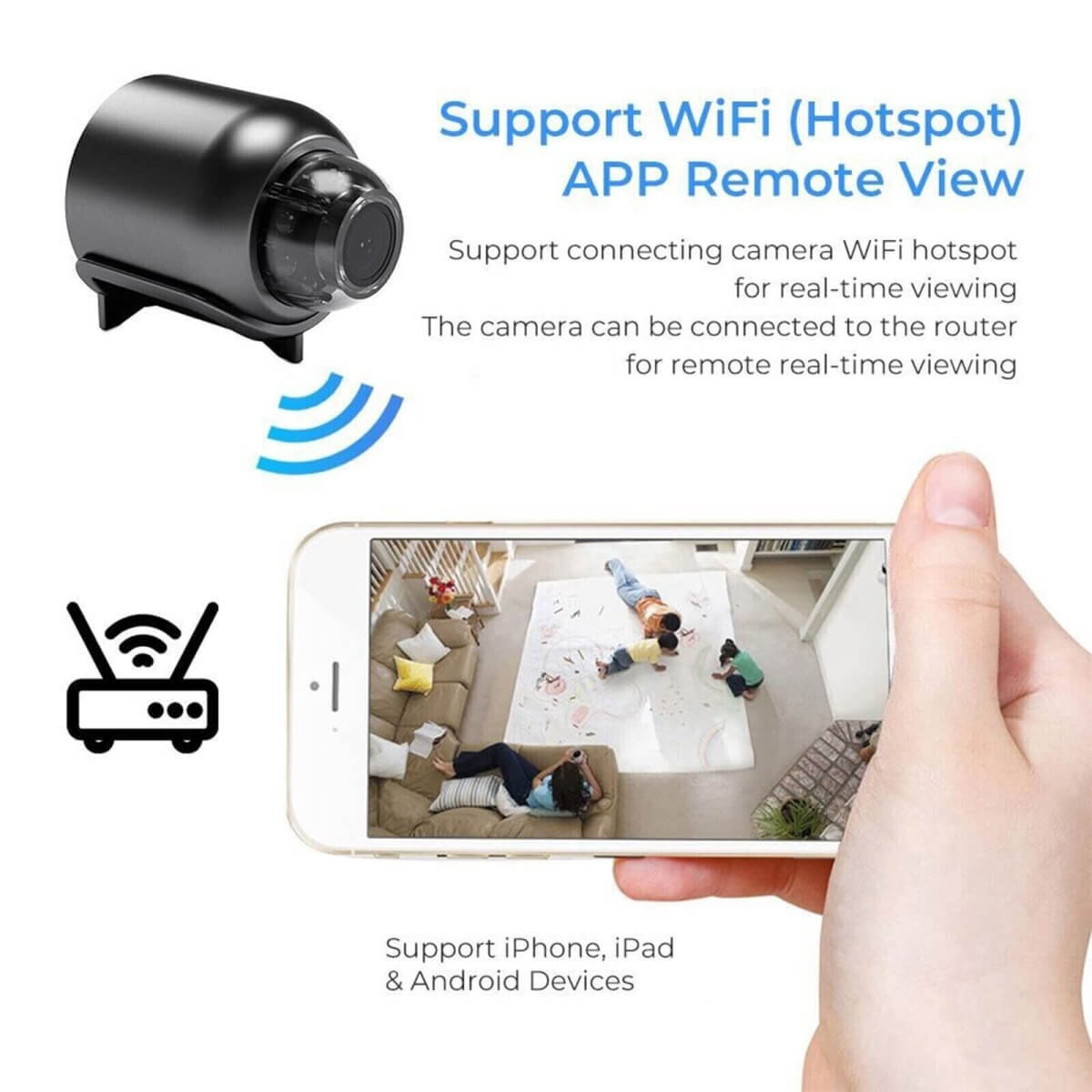 מצלמת WiFi מיני Nexa 1080P — עמידה למים, ראיית לילה 160° - Desfino