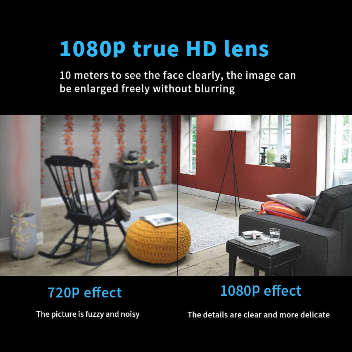 מצלמת WiFi מיני Nexa 1080P — עמידה למים, ראיית לילה 160° - Desfino