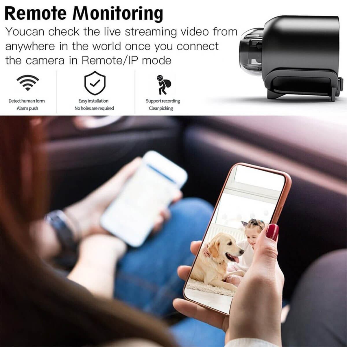 מצלמת WiFi מיני Nexa 1080P — עמידה למים, ראיית לילה 160° - Desfino