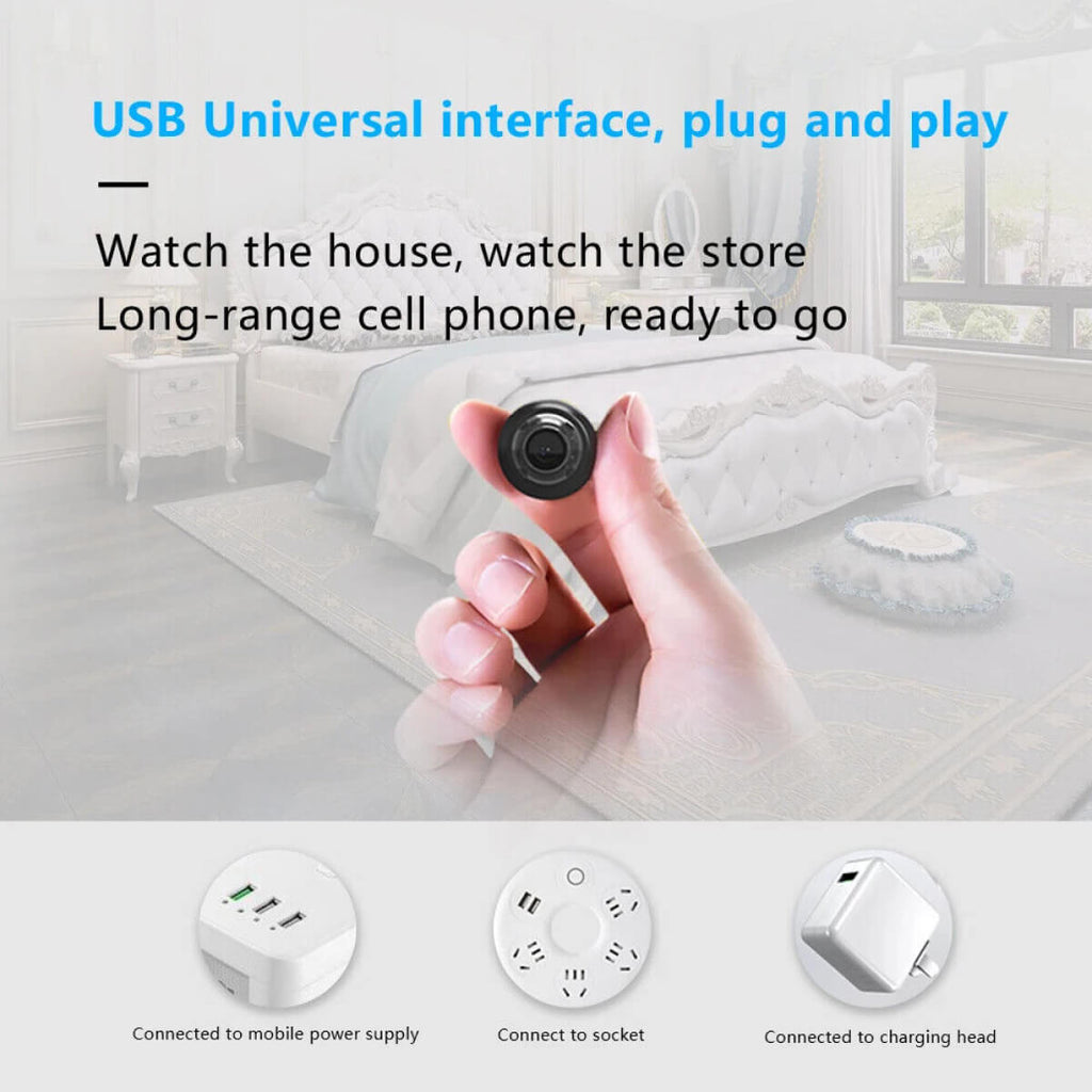מצלמת WiFi מיני Nexa 1080P — עמידה למים, ראיית לילה 160° - Desfino