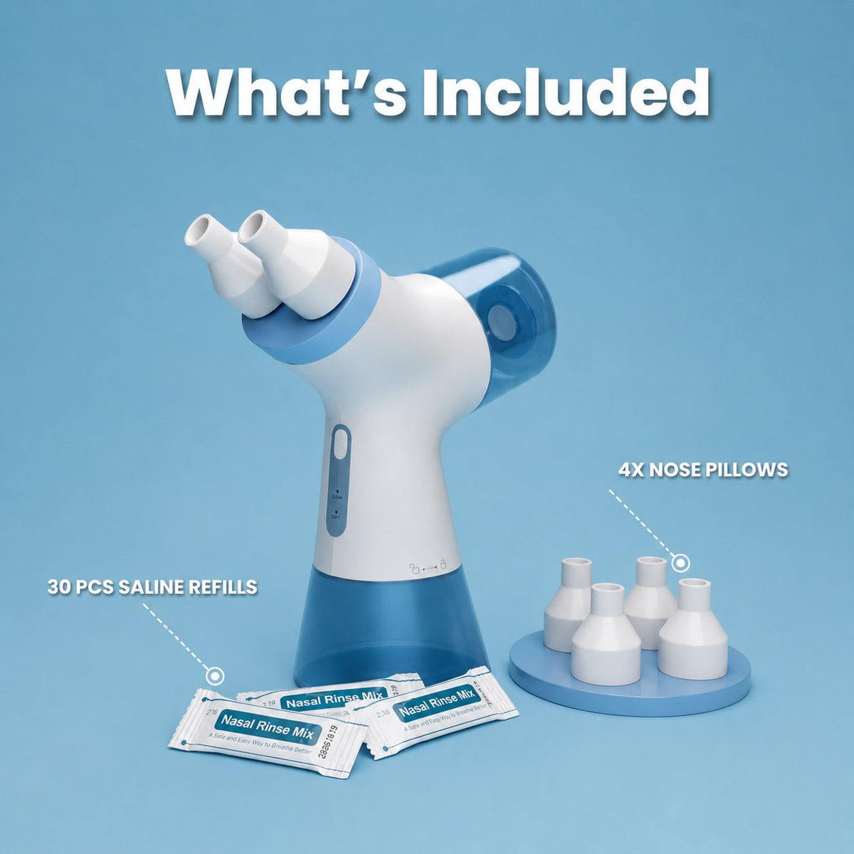 Nettoyeur nasal à double action — Rinçage salin et aspiration douce | Desfino