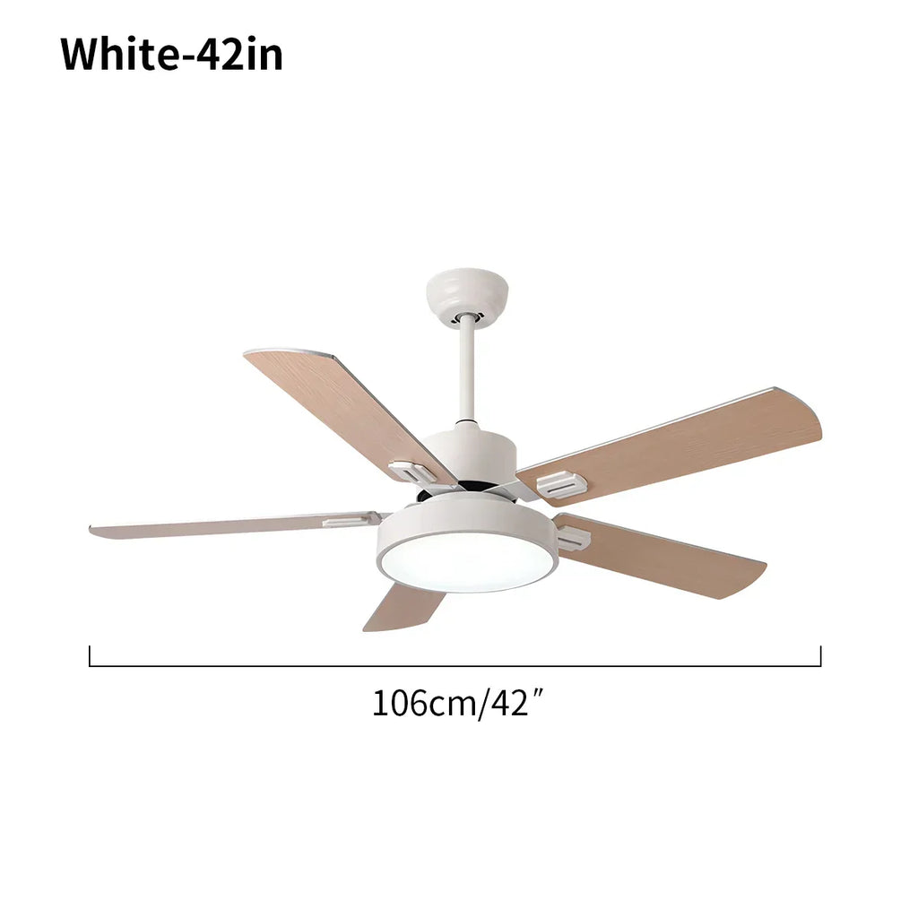 Vintage-Deckenventilator mit 5 Flügeln und Licht fürs Wohnzimmer | Desfino